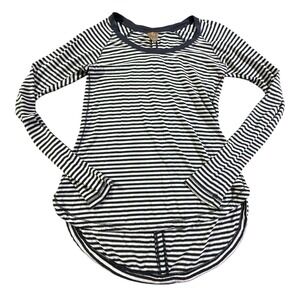 CALLIA by Carrie Underwood Striped Long Sleeve Top Black White Size S